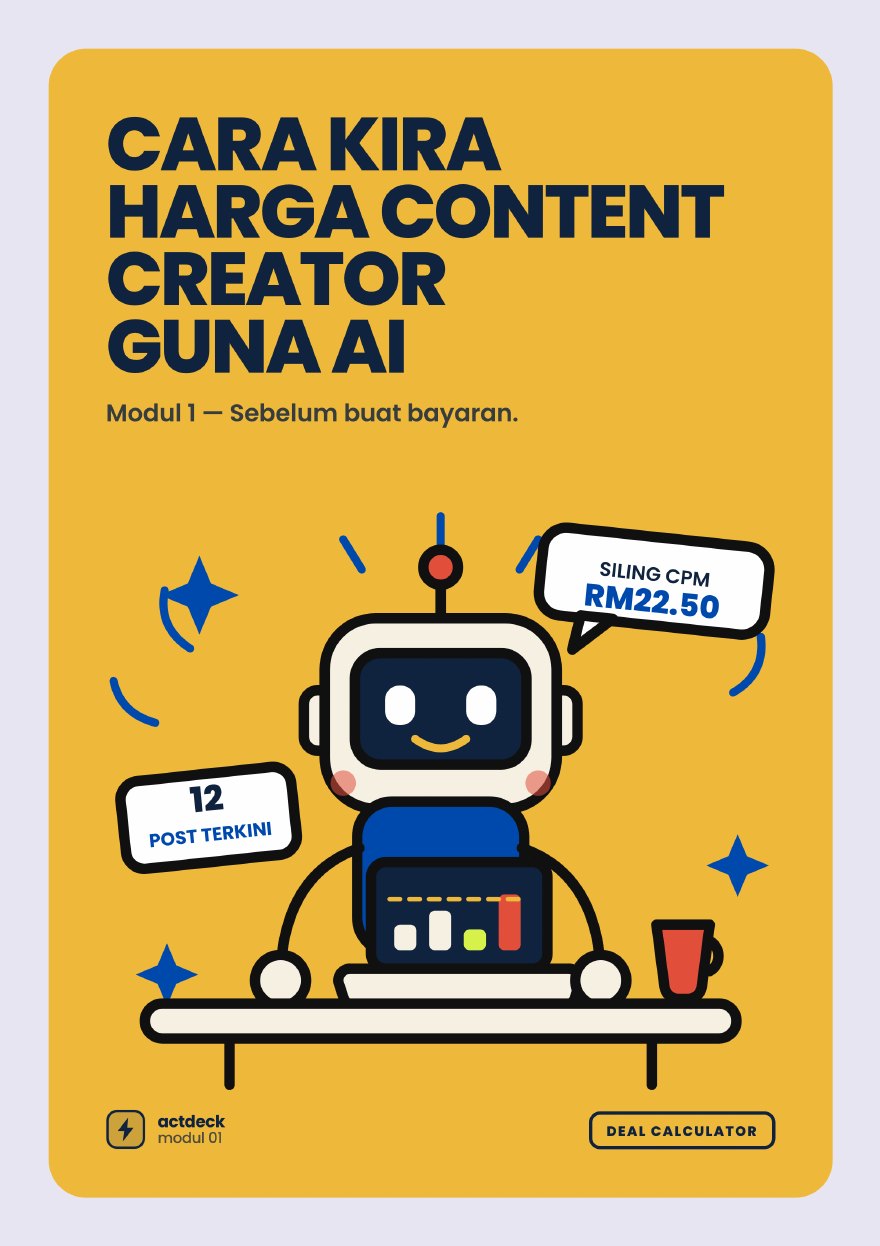 Modul 1 — Cara Kira Harga Content Creator Sebelum Buat Bayaran Guna AI