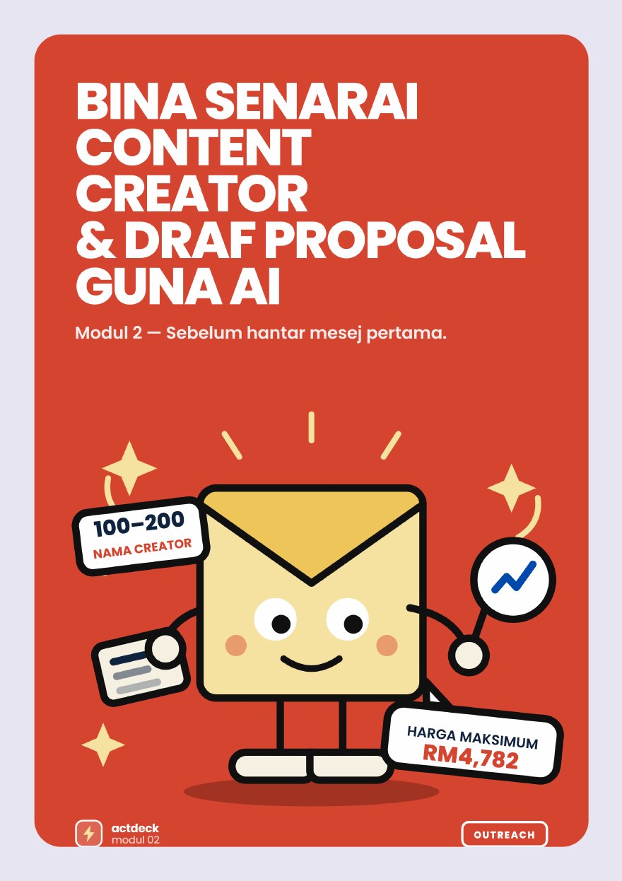 Modul 2 — Cara Bina Senarai Content Creator Dan Draf Proposal Guna AI